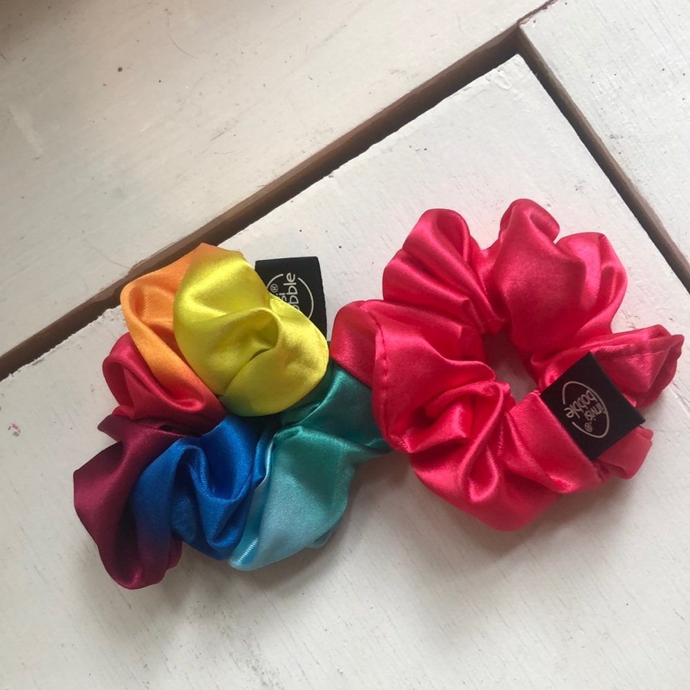 Rainbow scrunchies